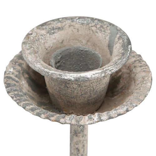 Product Candle holder for 4 taper candles grey vintage 31×23cm H25cm