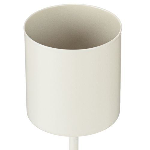 Product Candle holder for thick taper candles, metal, beige, 3.8 x 14 cm, 4 pieces