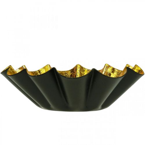 Product Tea light holder Christmas decoration baking pan black gold Ø12cm