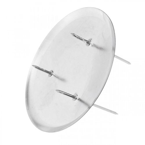 Floristik24 Candle holder for Advent wreath, Christmas, candle decoration to stick silver Ø10cm 4pcs