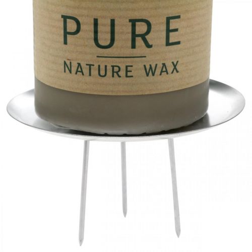 Floristik24 Candle holder for Advent wreath, Christmas, candle decoration to stick silver Ø8cm 4pcs