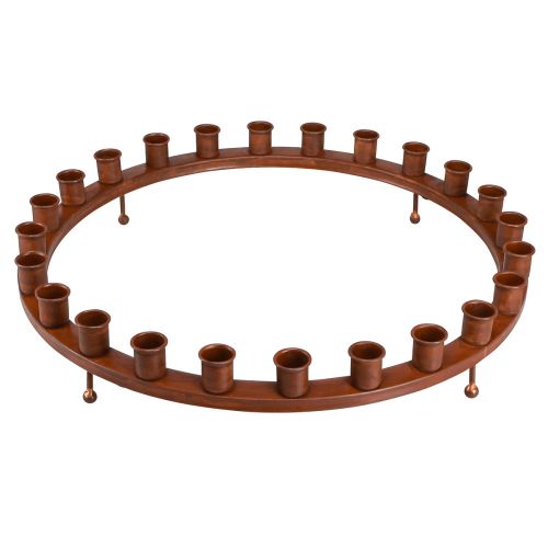 Candle ring for 24 candles candle holder brown metal 43cm