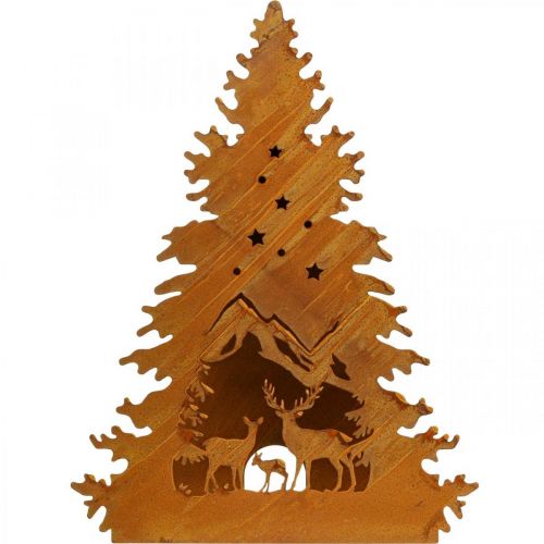 Product Candlestick patina Christmas lantern fir tree H50cm