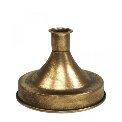 Candlestick Gold Metal Candlestick Antique Look H8.5cm