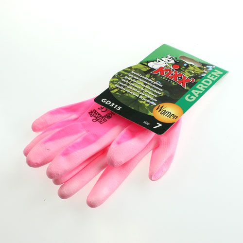 Product Kixx garden gloves size 7 pink, pink