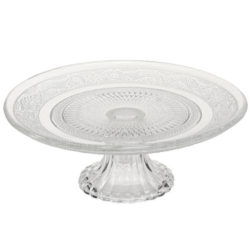 Classic glass cake plate on foot - Elegant for every celebration Ø 20cm