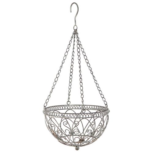 Product Basket for hanging metal flower basket antique look Ø25cm H56cm