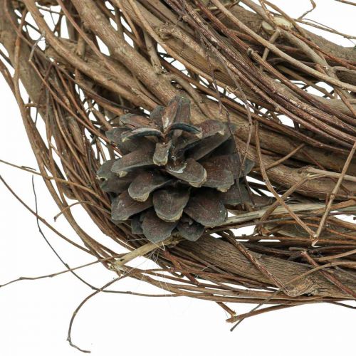 Product Natural wreath, elm branches, cones, decorative wreath, door wreath, table wreath, Ø35cm H8cm