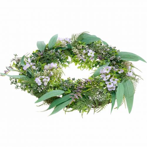 Product Decorative wreath eucalyptus, fern, flowers. Artificial wreath