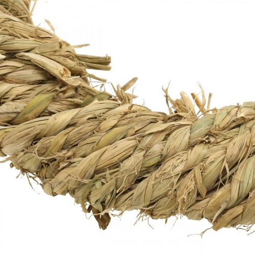 Product Braided straw wreath Ø37cm natural rustic straw decoration