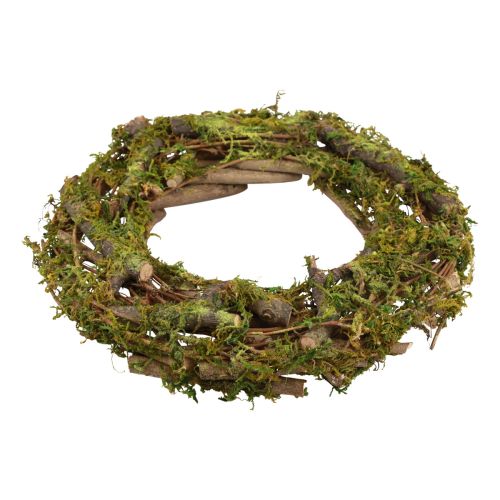 Floristik24 Wreath natural wreath wooden wreath branches moss glitter Ø40cm