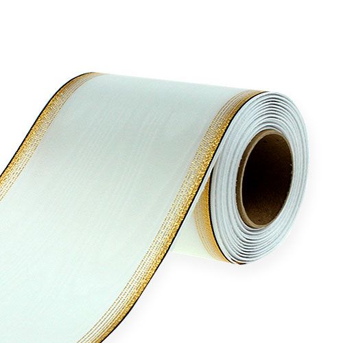 Product Wreath ribbon Moiré 125mm, white