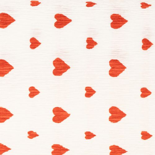 Product Crepe paper with hearts Florist's crepe Mothers Day red, white 50 × 250cm