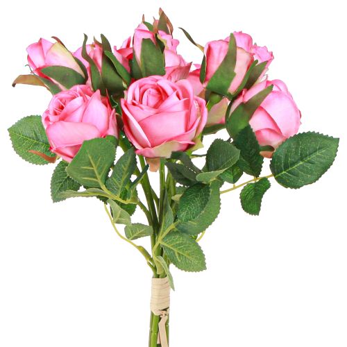 Artificial Roses in a Bunch Artificial Flowers Pink 36cm 6Pcs × 2Bd