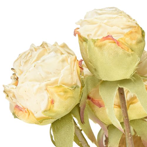 Product Artificial roses wilted Drylook 9 petals cream 69cm