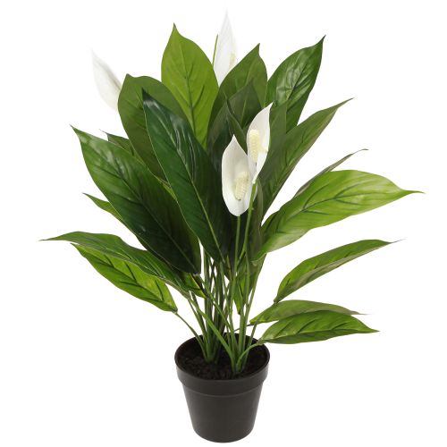 Artificial Potted Plant Peace Lily Green White 55cm