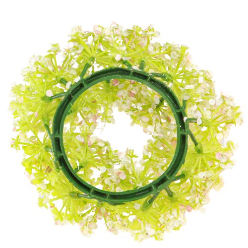 Product Artificial Flower Wreath Mini Table Decoration White Pink Ø12cm 6 pcs