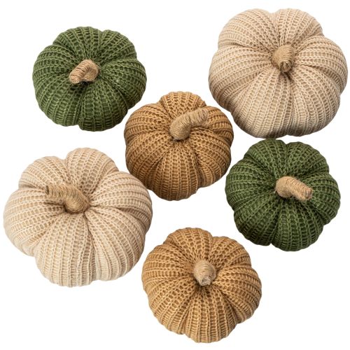 Product Decorative knitted pumpkins, autumn decoration, 10cm, 6 pieces