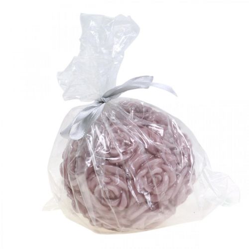 Product Round Pink Rose Ball Candle Ø10.5cm Romantic Candle Decoration Wedding Table Decoration