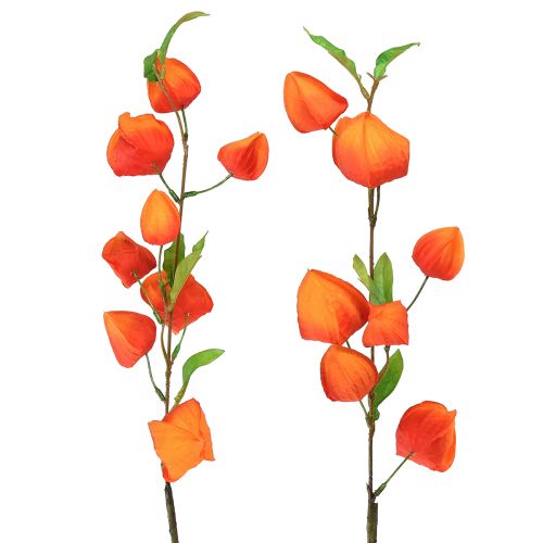 Artificial Flower Orange Lantern Flower Physalis Decoration Silk Flowers 93cm 2 Pcs