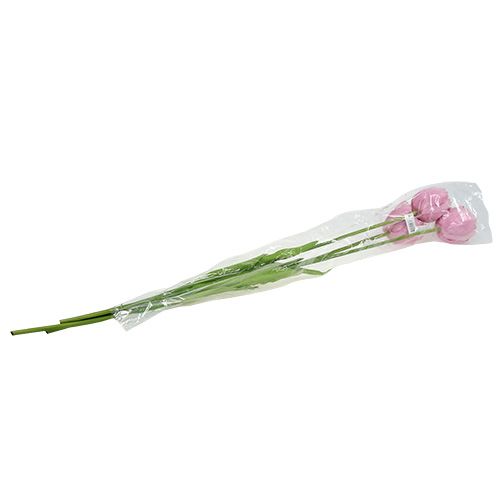 Product Artificial flowers tulips filled old rose 84cm - 85cm 3pcs