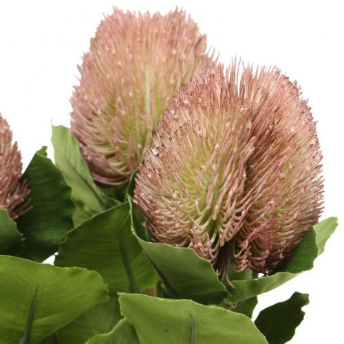 Product Artificial Banksia Proteaceae White-Purple L58cm H6cm 3pcs