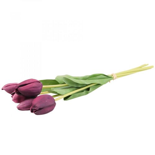 Floristik24 Artificial flowers tulip purple, spring flower 48cm bundle of 5