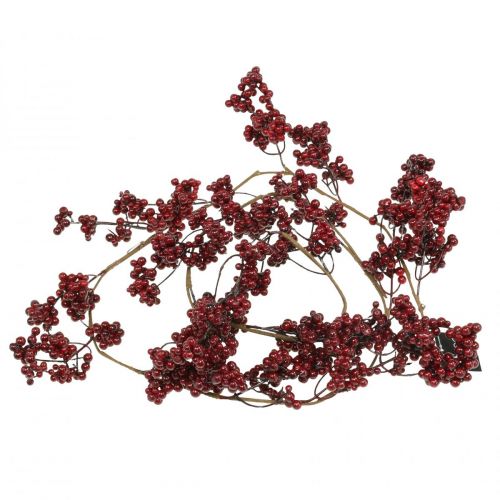 Product Garland of berries, Christmas branch, berry, red winter berry L180cm