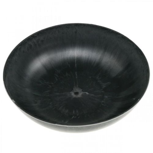 Floristik24 Flower bowl round, planter, bowl made of plastic black, mottled gray H8.5cm Ø30cm