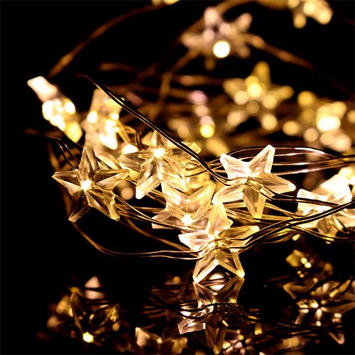 Product LED light wire stars LED light chain 20er 2,3m warm white 6pcs