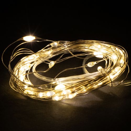 Product LED string lights, 50 bulbs, battery operated, 5m, warm white