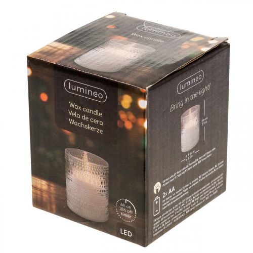 Floristik24 LED candle wax pillar candle LED lantern Ø8.5cm H10cm