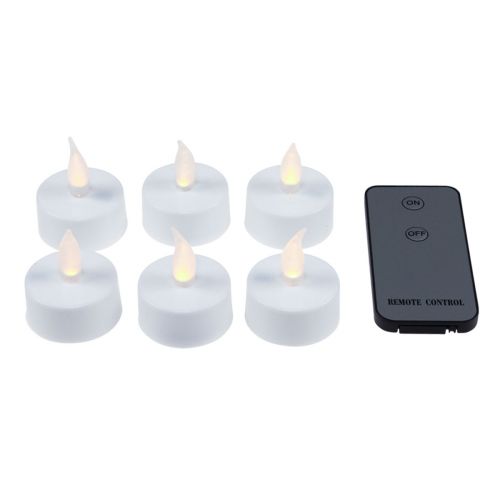 Product LED tea lights tea candles with remote control Ø3.5cm 6 pcs