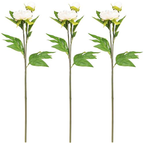 Product Long artificial peonies artificial flowers cream 70cm 3 pcs