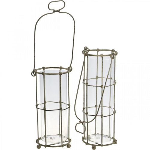 Product Lantern garden, metal lantern Ø8.5cm H23/18.5/14.5cm set of 3