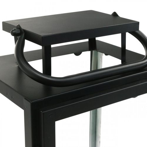 Floristik24 Decorative lantern black metal, rectangular glass lantern 19x15x30.5cm
