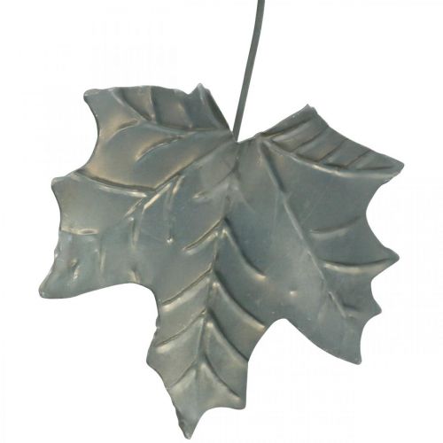 Floristik24 Leaves metal to hang antique gray autumn leaves 7.5-10cm 4pcs