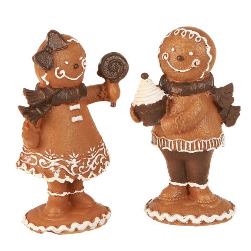 Gingerbread Man Gingerbread Woman Christmas Brown H11cm 2pcs