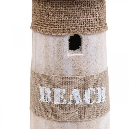 Floristik24 Lighthouse wood decoration white, natural maritime decoration H44cm