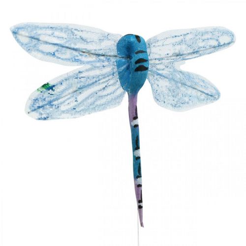 Product Summer decoration, dragonflies on wire, decorative insects yellow, green, blue W10.5cm 6 pcs