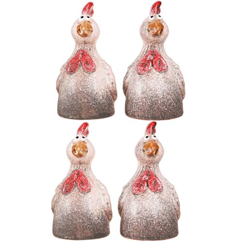 Product Funny Decorative Chicken Ceramic Decoration Figure Easter 10.5cm 4 Pcs