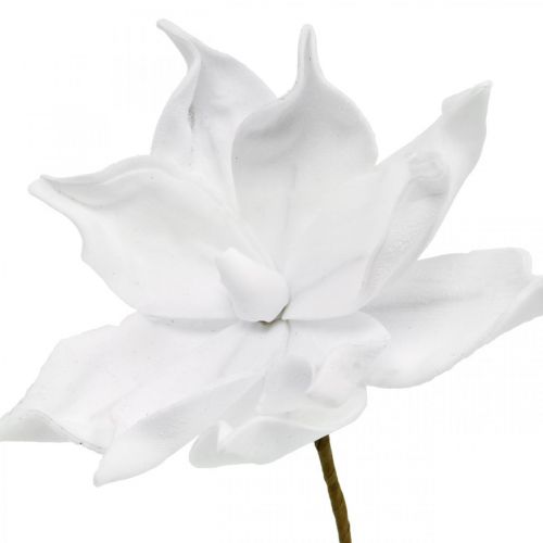Floristik24 Artificial magnolia white artificial flower on a stick Ø10cm Foam 6pcs