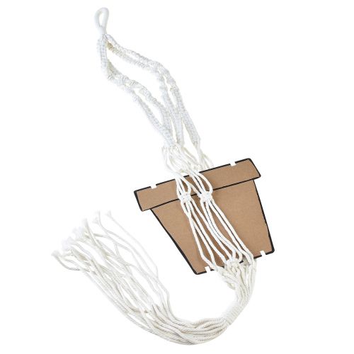 Product Macrame hanging basket for pot Ø18-19cm cream H85cm