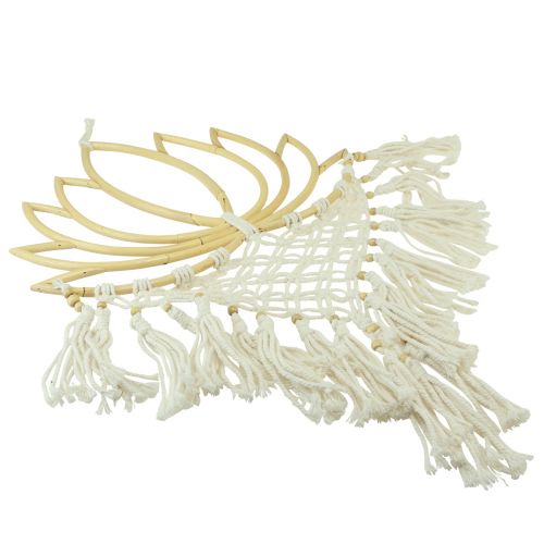 Product Macrame wall decoration lotus decoration bamboo natural cream 70cm