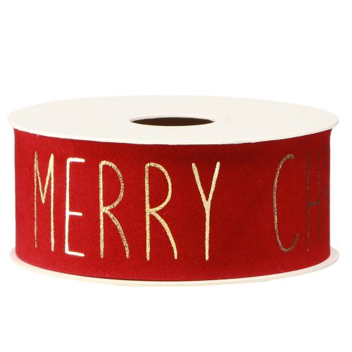 Product Merry Christmas decorative ribbon red gold W40mm L5m