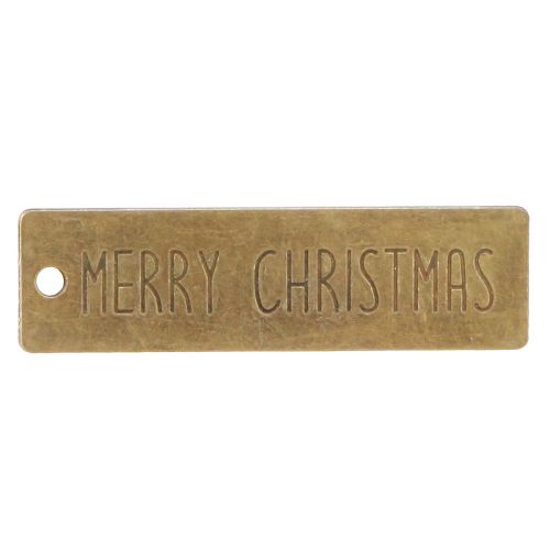 Floristik24 Merry Christmas Christmas pendant metal 7x2cm 6 pcs