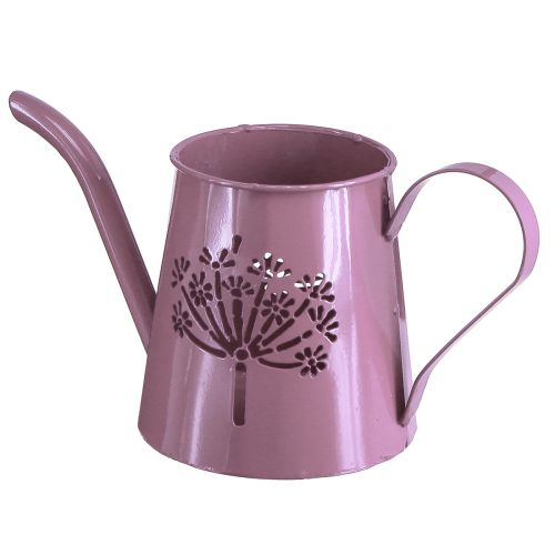 Floristik24 Metal decorative watering can with dandelion pink H12cm 2pcs