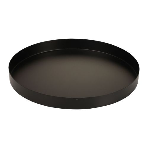 Product Metal Tray Decorative Tray Black Round Candle Tray Ø25cm 2pcs