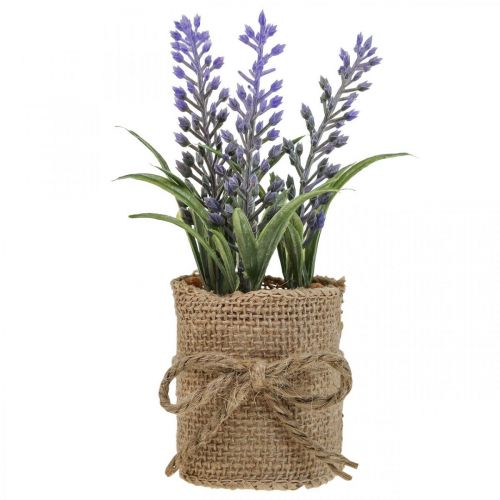 Floristik24 Artificial lavender Artificial lavender plant in a jute sack H15cm