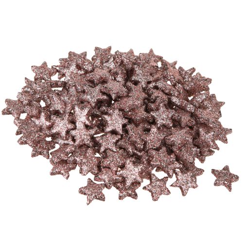 Product Mini Scatter Decoration Stars Decoration Glitter Pink 1.5cm 144 Pcs